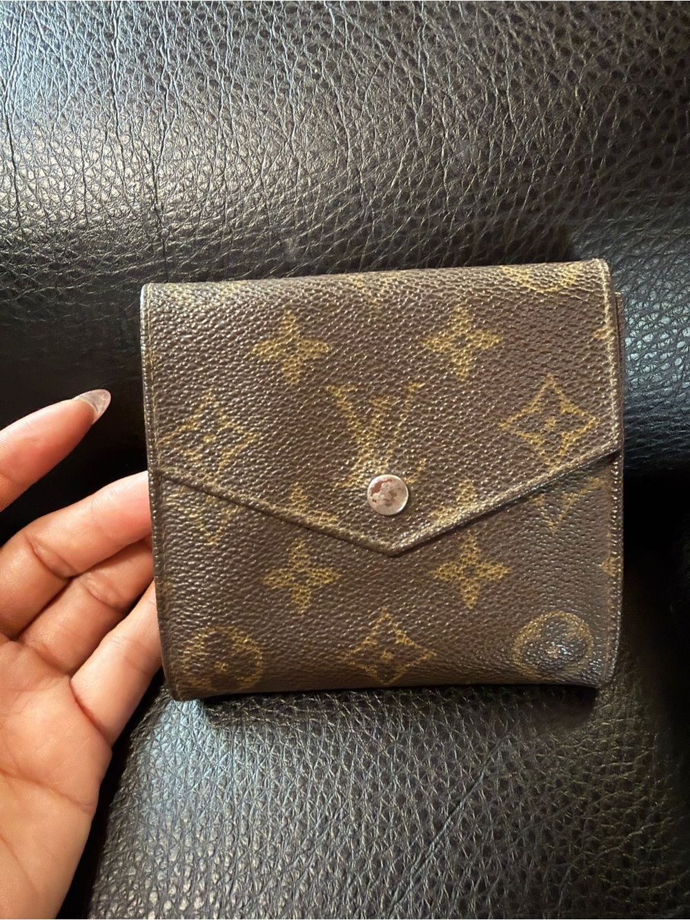 Louis Vuitton Monogram Canvas Compact Wallet in Brown and Gold